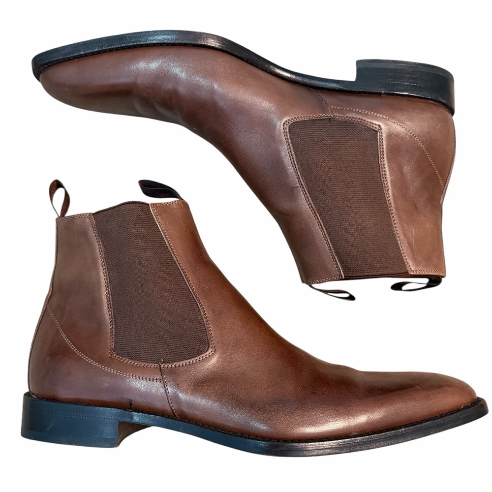 Mezlan Dark Brown Leather Ankle Boots Mens‎ 9.5